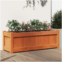 Odlingslåda vaxbrun 90x31x31 cm massiv furu vidaXL