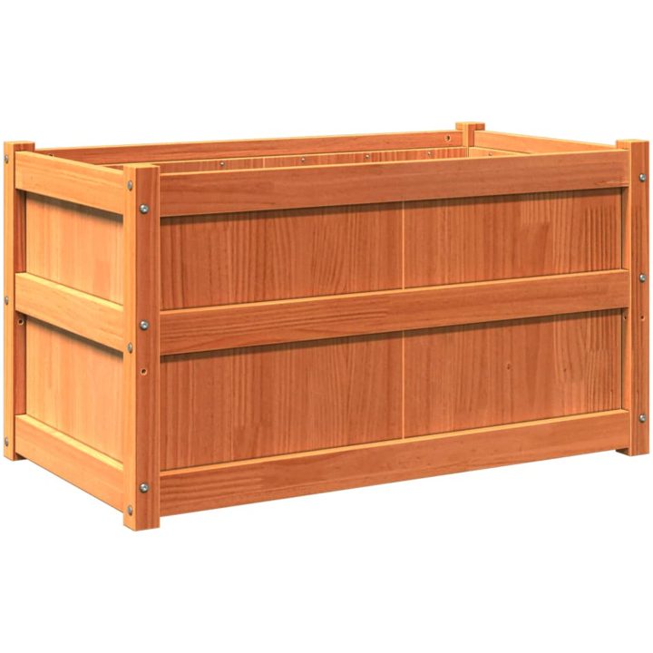 Odlingslåda vaxbrun 90x50x50 cm vit massiv furu vidaXL – bild 2