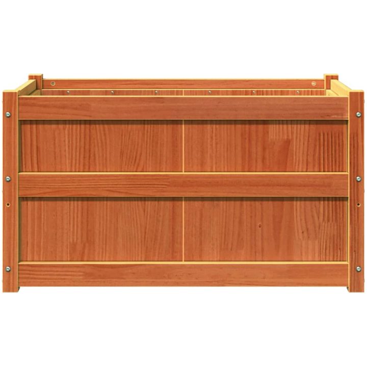Odlingslåda vaxbrun 90x50x50 cm vit massiv furu vidaXL – bild 5
