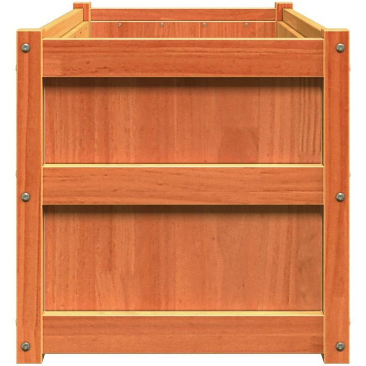 Odlingslåda vaxbrun 90x50x50 cm vit massiv furu vidaXL – bild 6