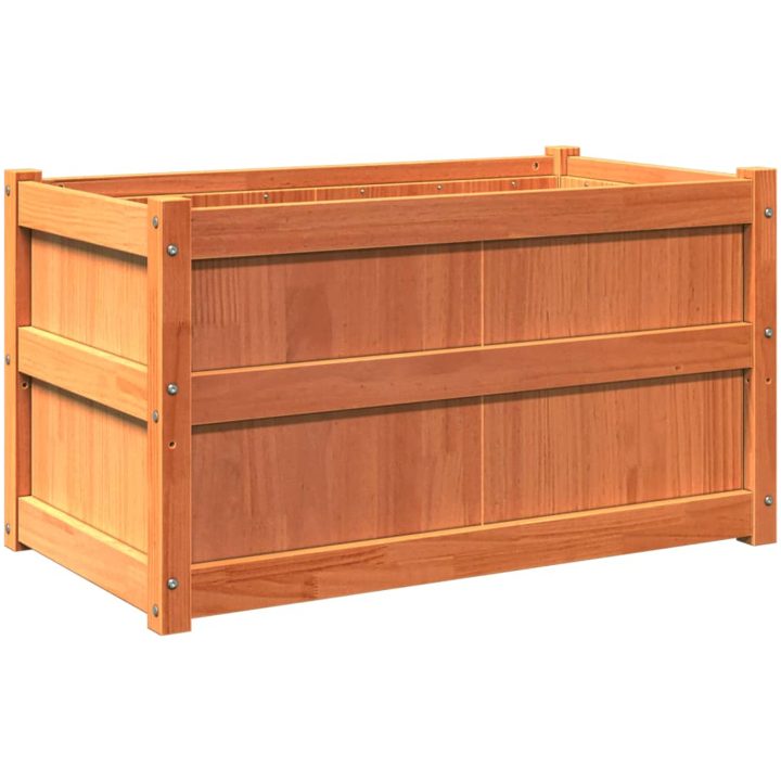 Odlingslåda vaxbrun 90x50x50 cm vit massiv furu vidaXL – bild 7