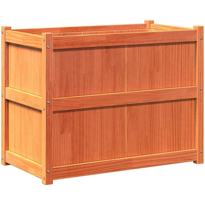 Odlingslåda vaxbrun 90x50x70 cm massiv furu vidaXL – bild 2