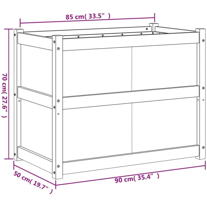 Odlingslåda vaxbrun 90x50x70 cm massiv furu vidaXL – bild 11