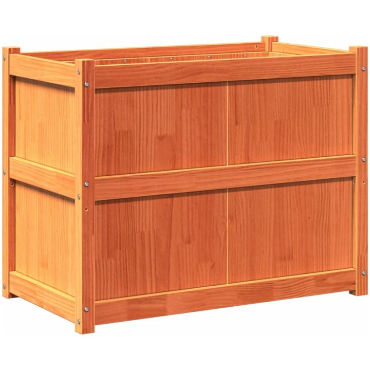 Odlingslåda vaxbrun 90x50x70 cm massiv furu vidaXL – bild 7