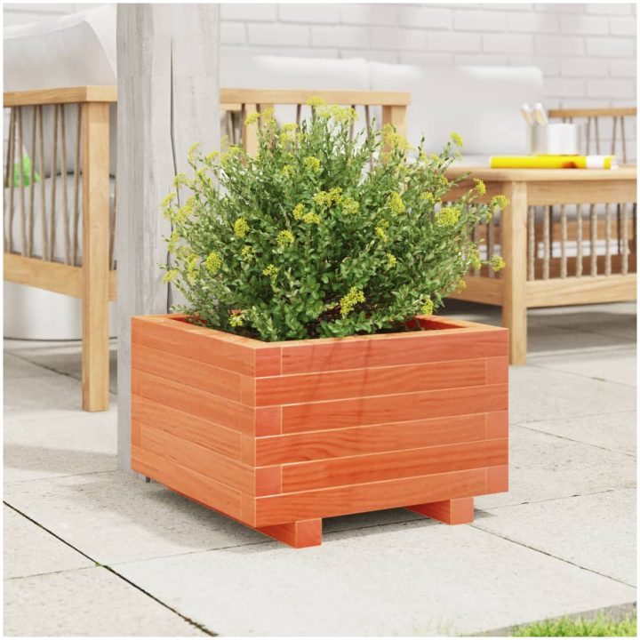 Odlingslåda vaxbrun massiv furu vidaXL 40 x 40 x 26.5 cm – bild 3