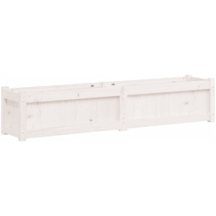 Odlingslåda vit 150x31x31 cm massiv furu vidaXL – bild 2