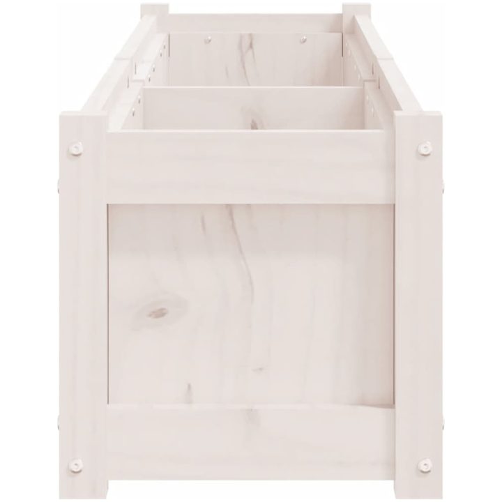 Odlingslåda vit 150x31x31 cm massiv furu vidaXL – bild 6