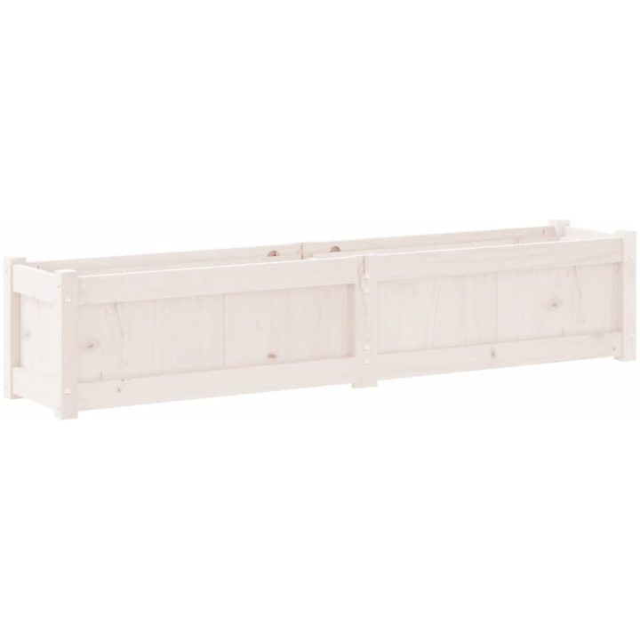 Odlingslåda vit 150x31x31 cm massiv furu vidaXL – bild 7