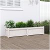Odlingslåda vit 150x31x31 cm massiv furu vidaXL – miniatyr 1