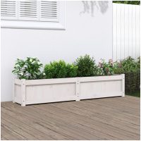 Odlingslåda vit 150x31x31 cm massiv furu vidaXL