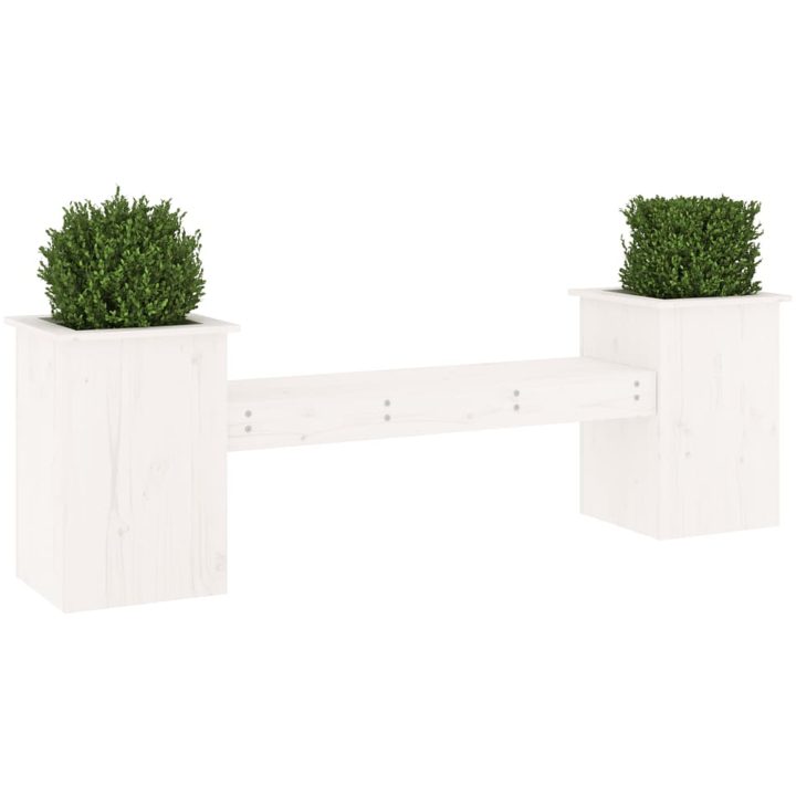 Odlingslåda vit 184,5x39,5x56,5 cm massiv furu vidaXL – bild 2