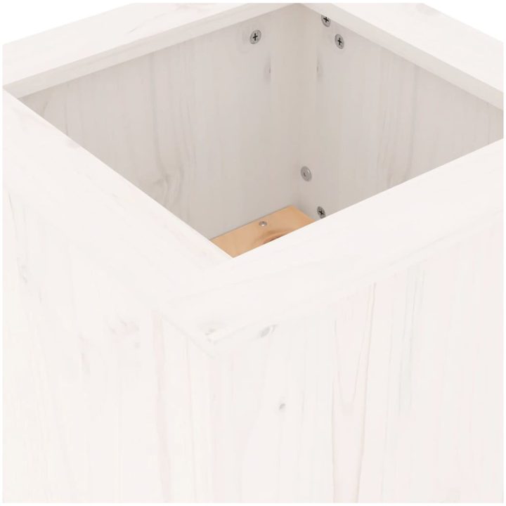 Odlingslåda vit 184,5x39,5x56,5 cm massiv furu vidaXL – bild 4