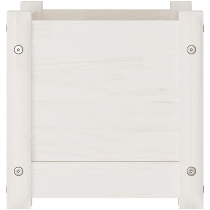 Odlingslåda vit 31x31x31 cm massiv furu vidaXL – bild 4