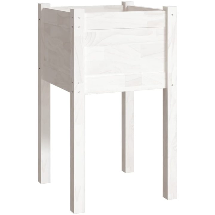 Odlingslåda vit 40x40x70 cm massiv furu vidaXL – bild 2