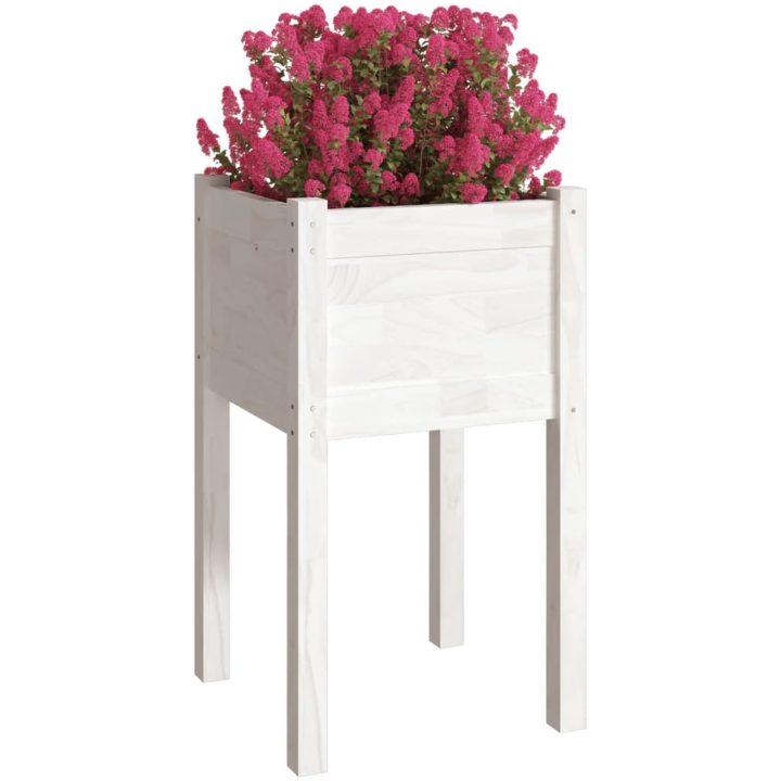 Odlingslåda vit 40x40x70 cm massiv furu vidaXL – bild 3