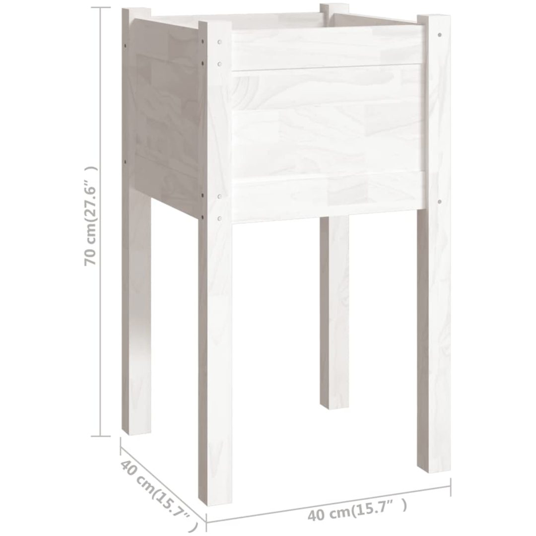 Odlingslåda vit 40x40x70 cm massiv furu vidaXL – bild 7