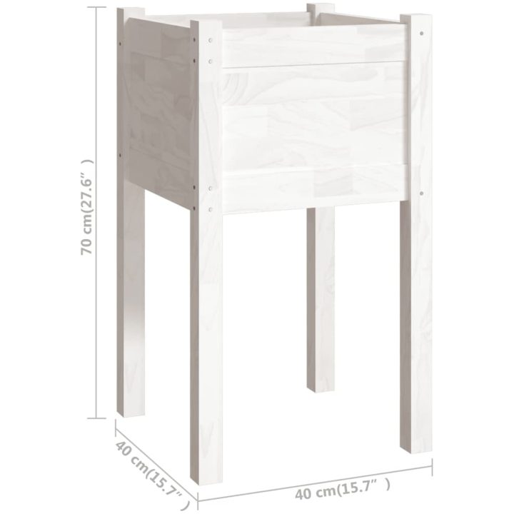 Odlingslåda vit 40x40x70 cm massiv furu vidaXL – bild 7