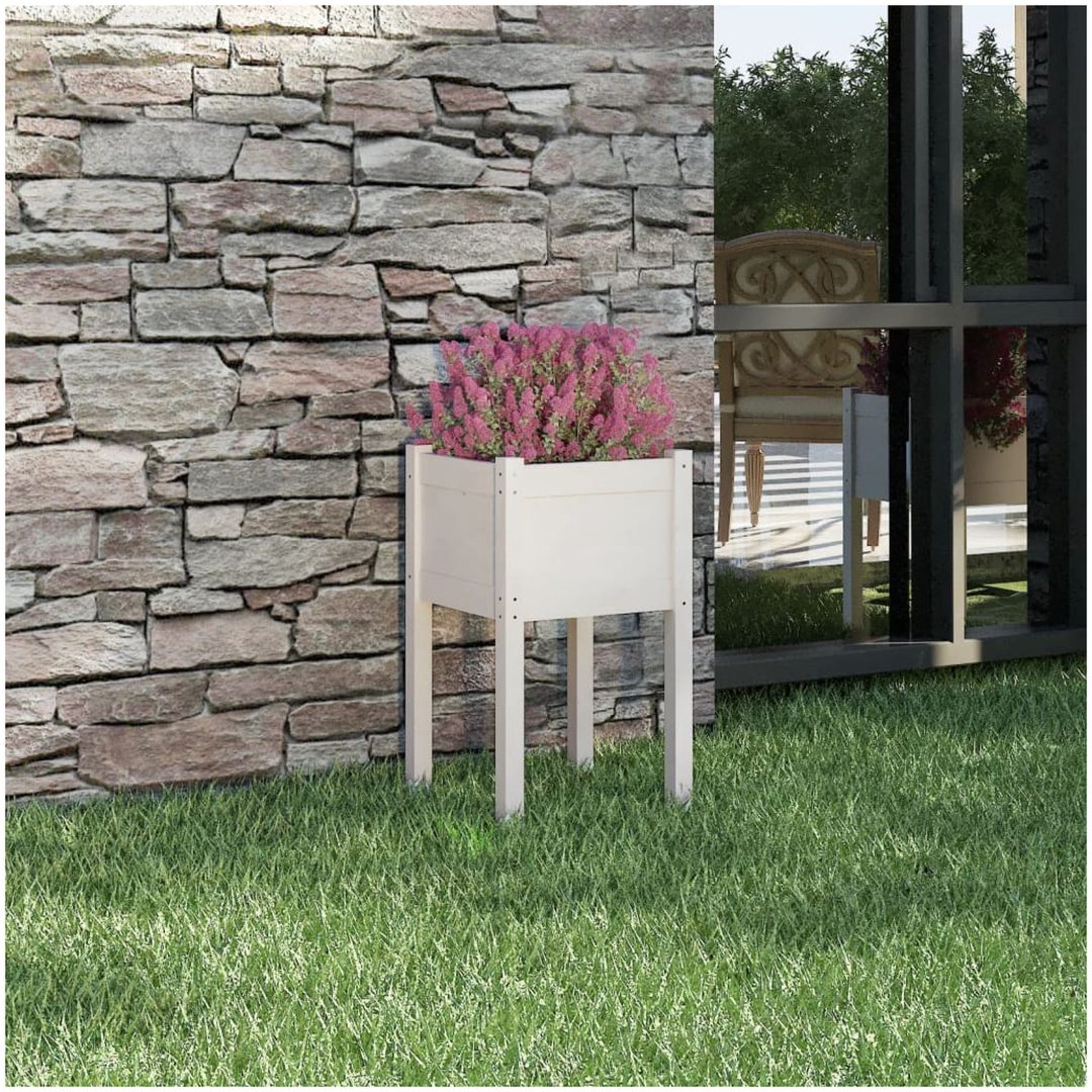 Odlingslåda vit 40x40x70 cm massiv furu vidaXL