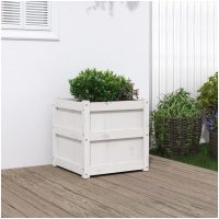 Odlingslåda vit 50x50x50 cm massiv furu vidaXL