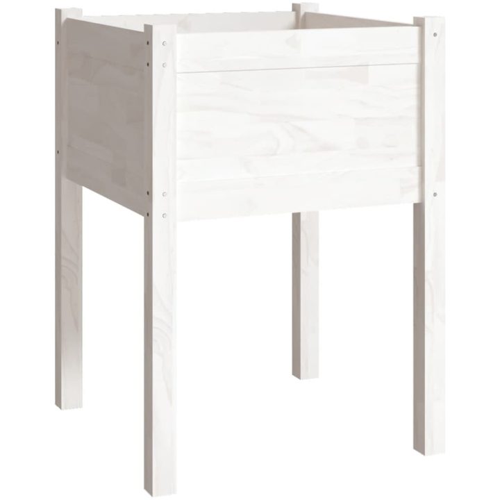 Odlingslåda vit 50x50x70 cm massiv furu vidaXL – bild 2