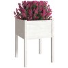 Odlingslåda vit 50x50x70 cm massiv furu vidaXL – miniatyr 3