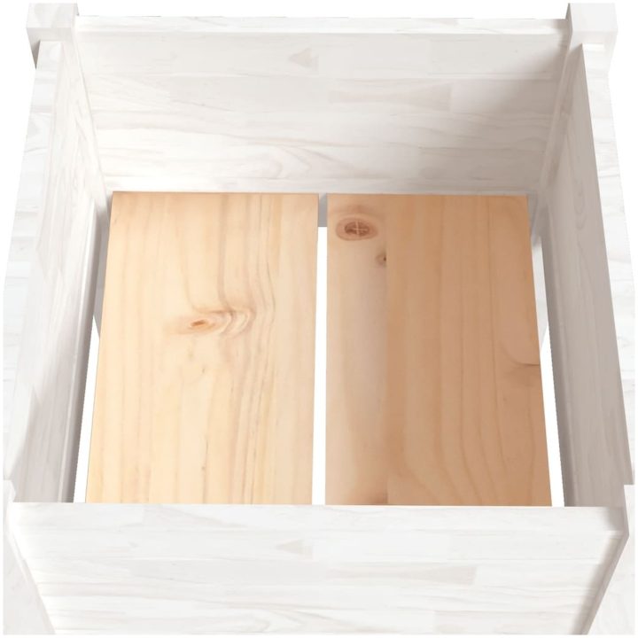 Odlingslåda vit 50x50x70 cm massiv furu vidaXL – bild 5