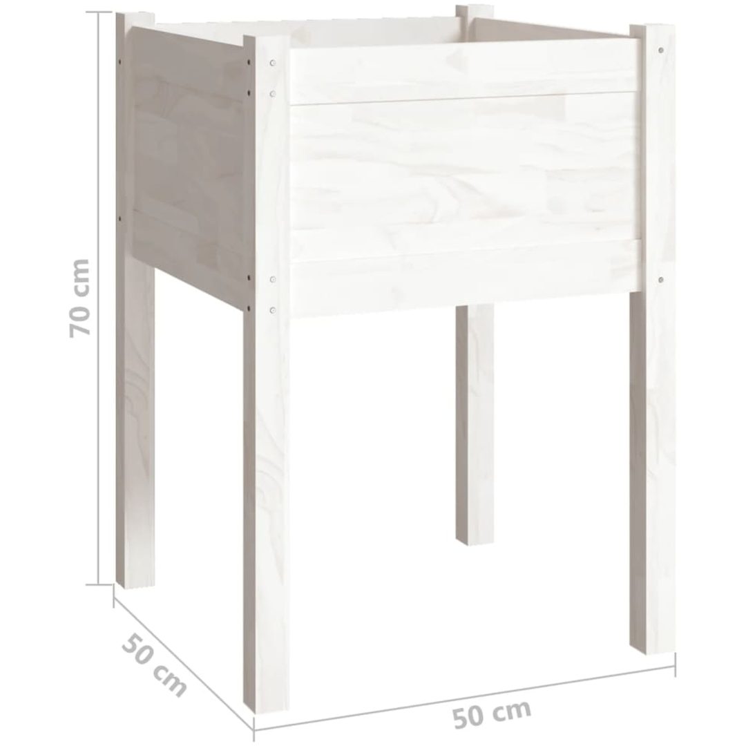 Odlingslåda vit 50x50x70 cm massiv furu vidaXL – bild 7