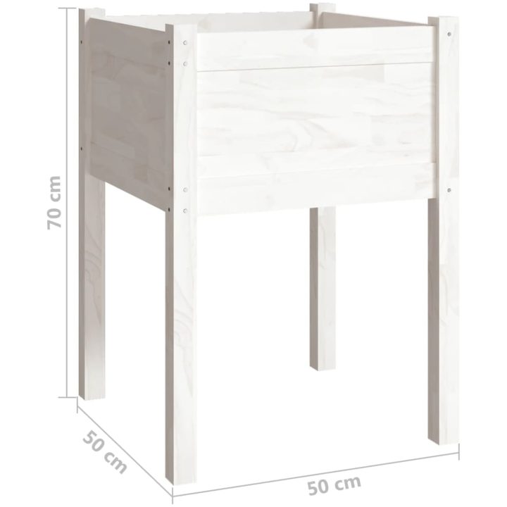 Odlingslåda vit 50x50x70 cm massiv furu vidaXL – bild 7