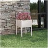Odlingslåda vit 50x50x70 cm massiv furu vidaXL – miniatyr 1
