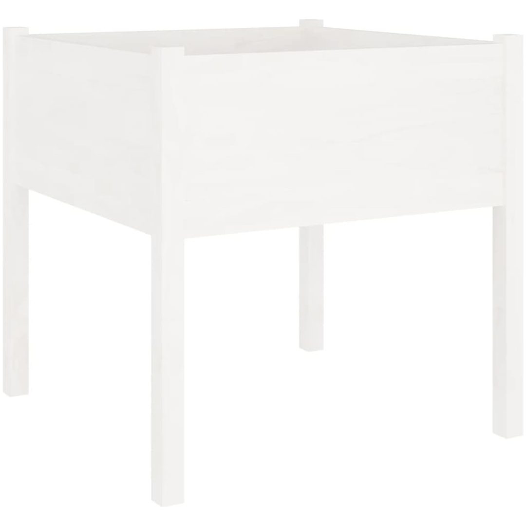 Odlingslåda vit 70x70x70 cm massiv furu vidaXL – bild 2