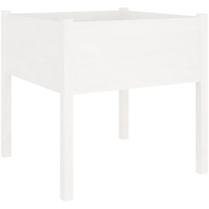 Odlingslåda vit 70x70x70 cm massiv furu vidaXL – bild 2