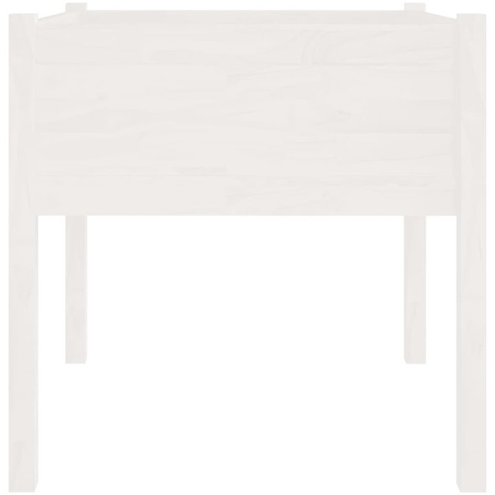 Odlingslåda vit 70x70x70 cm massiv furu vidaXL – bild 4