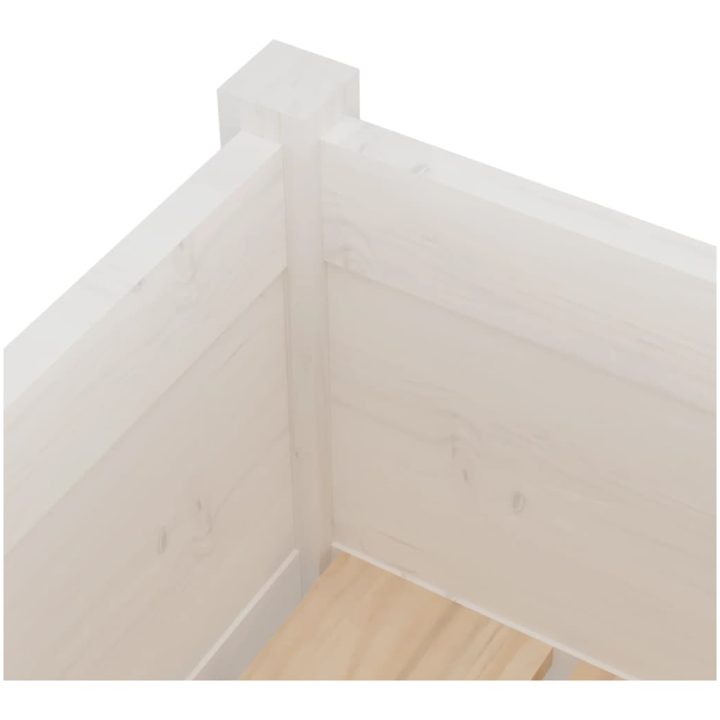Odlingslåda vit 70x70x70 cm massiv furu vidaXL – bild 5