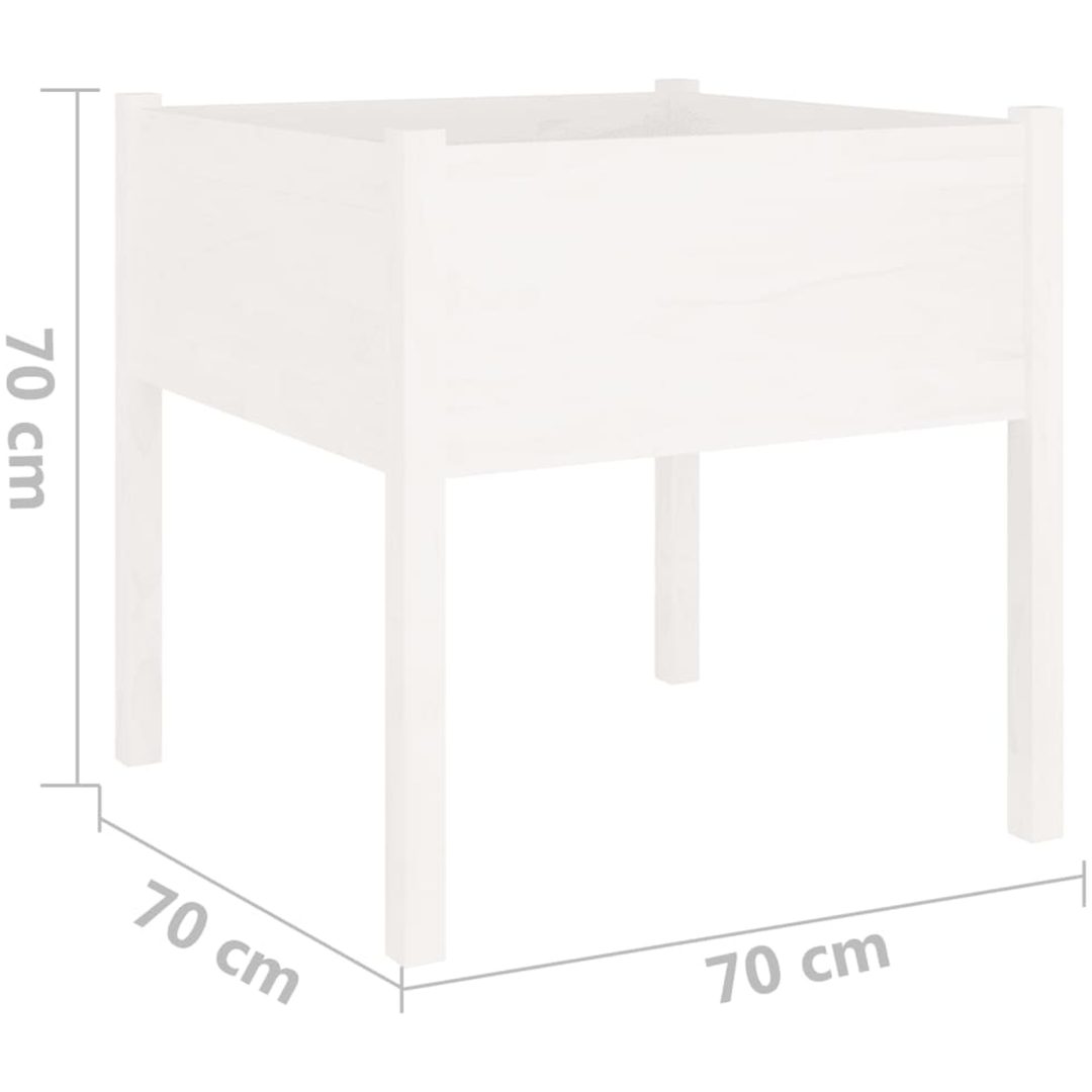 Odlingslåda vit 70x70x70 cm massiv furu vidaXL – bild 7