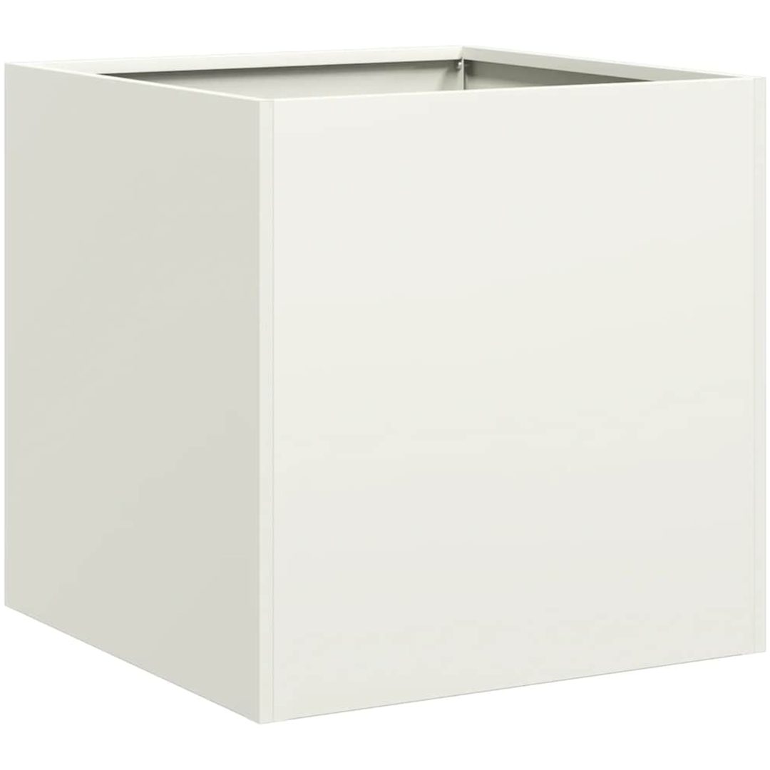 Odlingslåda vit kallvalsat stål vidaXL 40 x 40 x 40 cm – bild 2