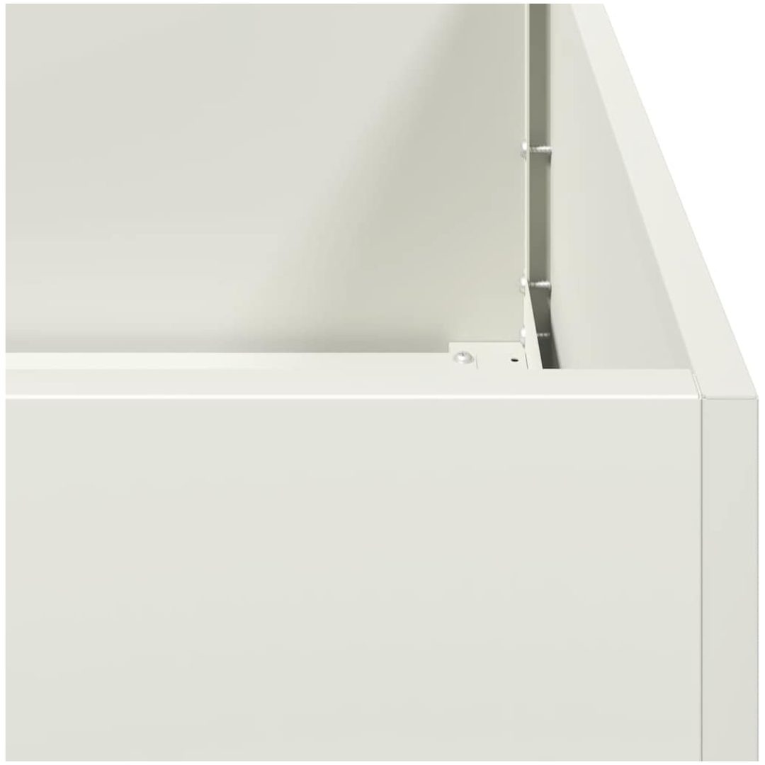 Odlingslåda vit kallvalsat stål vidaXL 40 x 40 x 40 cm – bild 7