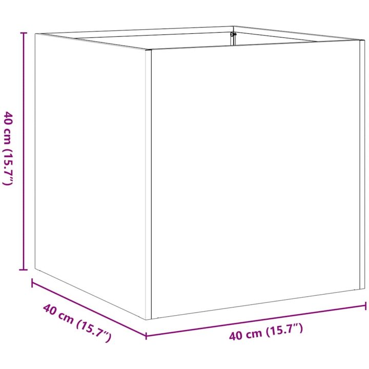 Odlingslåda vit kallvalsat stål vidaXL 40 x 40 x 40 cm – bild 9