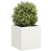 Odlingslåda vit kallvalsat stål vidaXL 40 x 40 x 40 cm – miniatyr 1