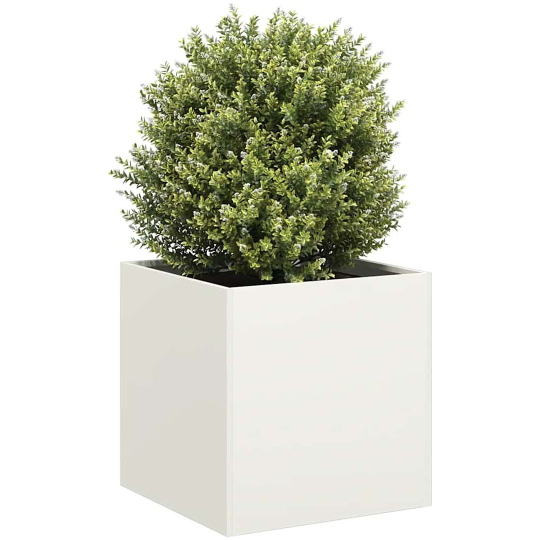 Odlingslåda vit kallvalsat stål vidaXL 40 x 40 x 40 cm
