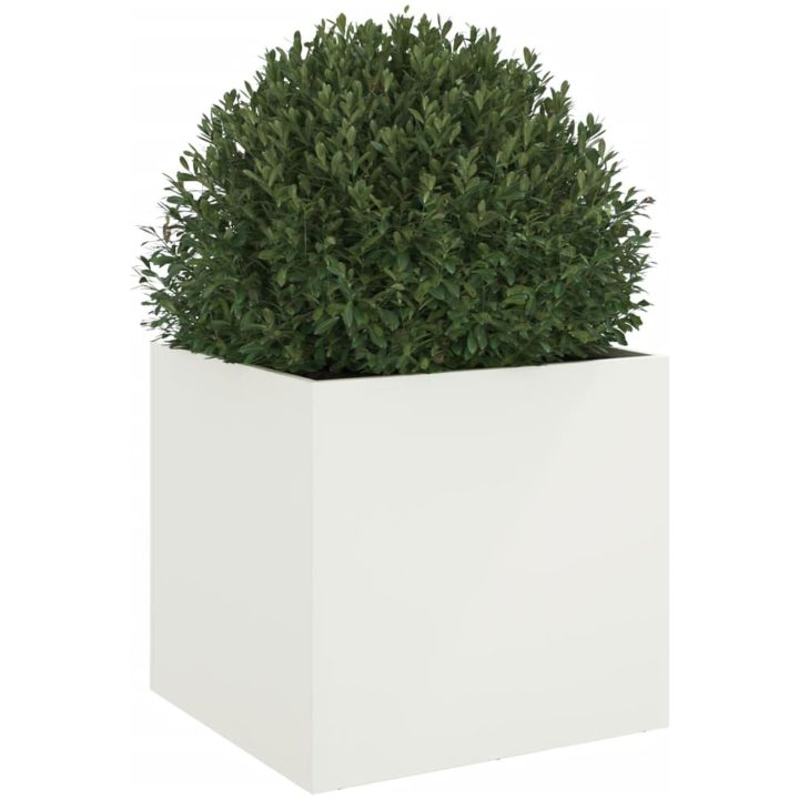 Odlingslåda vit kallvalsat stål vidaXL 49 x 47 x 46 cm – bild 4