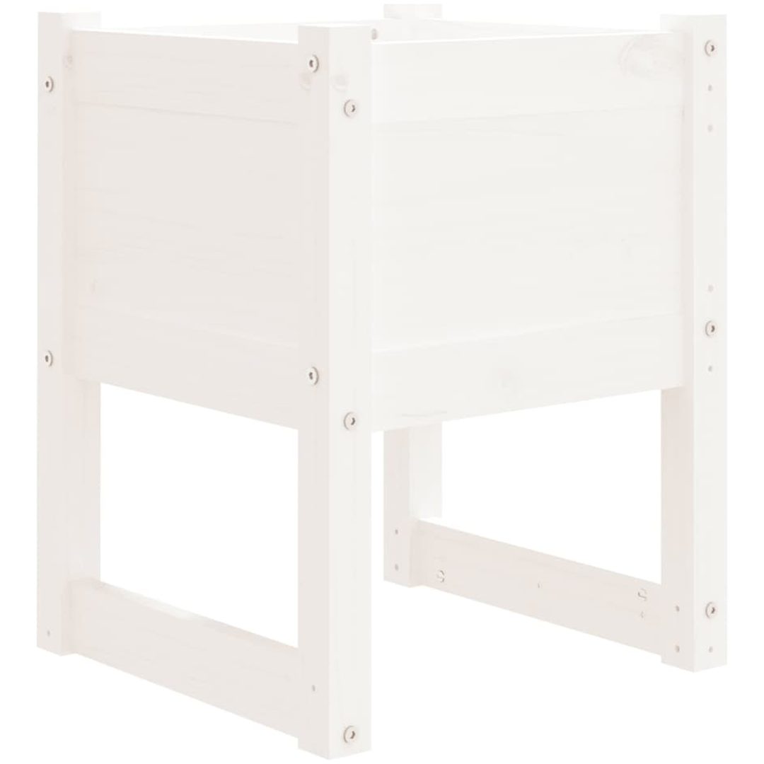 Odlingslåda vit massiv furu vidaXL 40 x 40 x 52.5 cm – bild 2