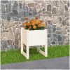 Odlingslåda vit massiv furu vidaXL 40 x 40 x 52.5 cm – miniatyr 1