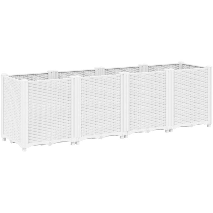 Odlingslåda vit PP vidaXL 160 x 40 x 53 cm – bild 2
