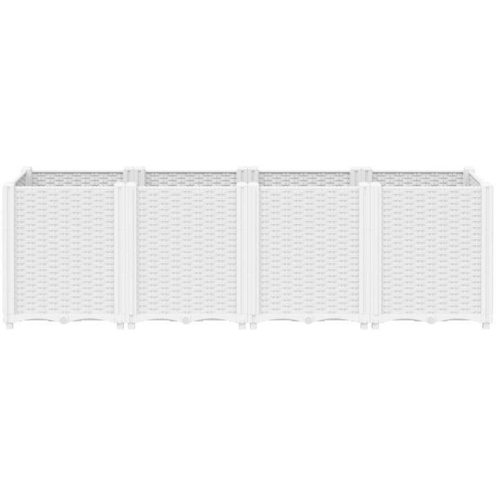 Odlingslåda vit PP vidaXL 160 x 40 x 53 cm – bild 3
