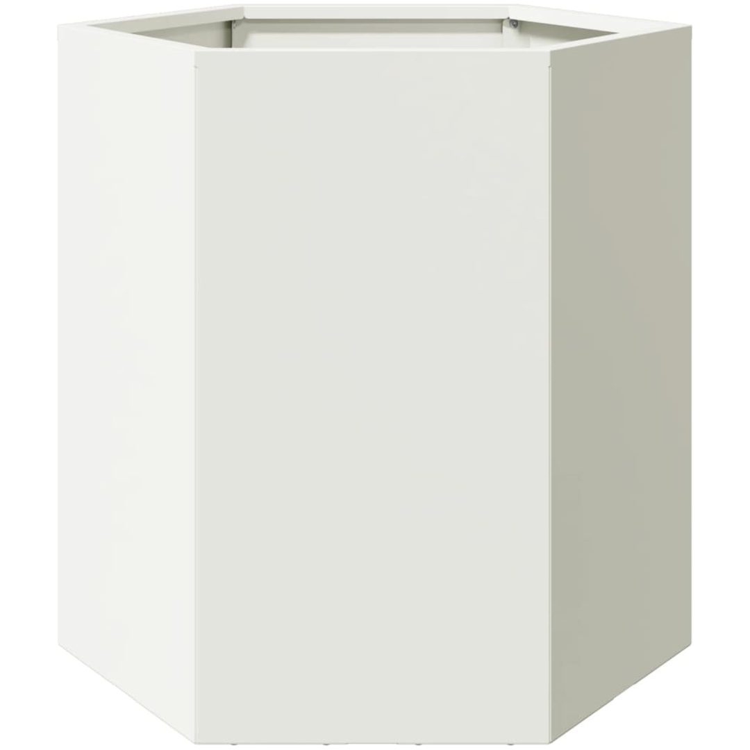 Odlingslåda vit sexkantig stål vidaXL 46 x 40 x 45 cm – bild 2