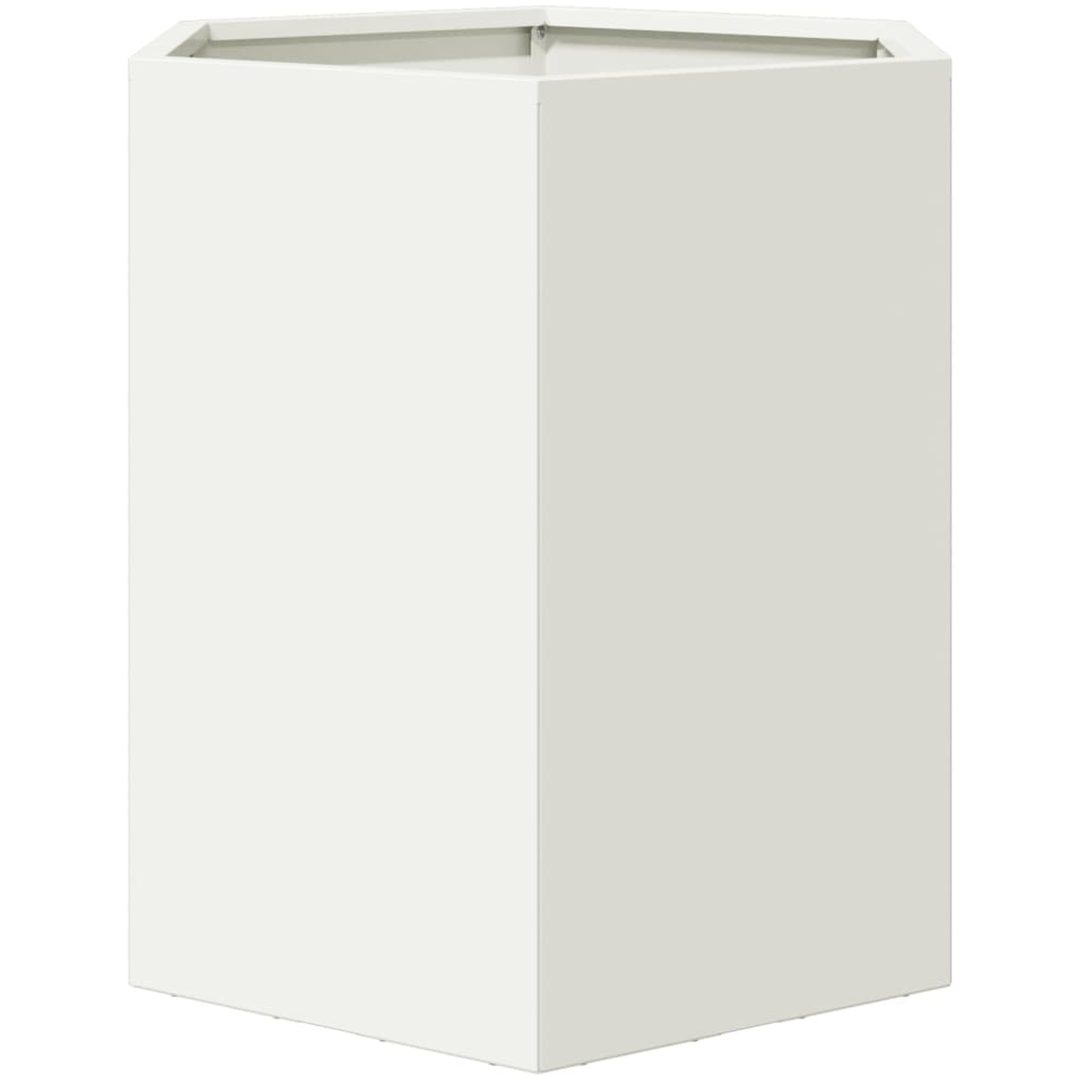 Odlingslåda vit sexkantig stål vidaXL 46 x 40 x 45 cm – bild 4
