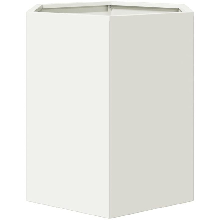 Odlingslåda vit sexkantig stål vidaXL 46 x 40 x 45 cm – bild 4