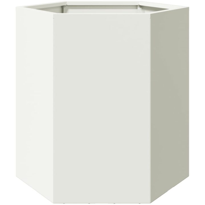 Odlingslåda vit sexkantig stål vidaXL 46 x 40 x 45 cm – bild 6