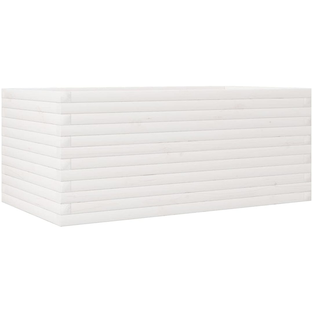 Odlingslåda vit vit massiv furu vidaXL 110 x 60 x 46 cm – bild 2