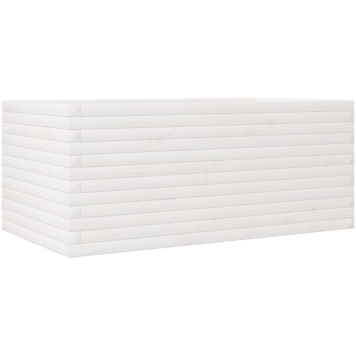 Odlingslåda vit vit massiv furu vidaXL 110 x 60 x 46 cm – bild 2